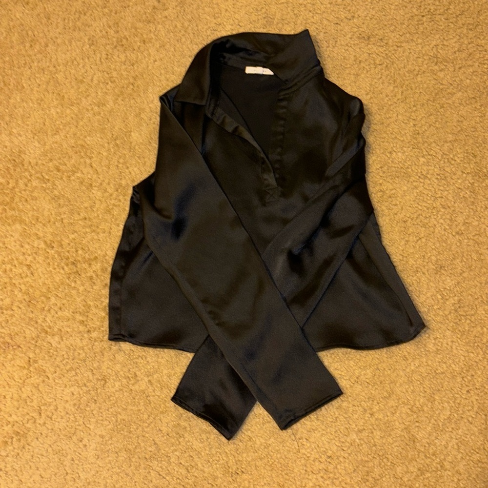 Silky Black Dress Shirt